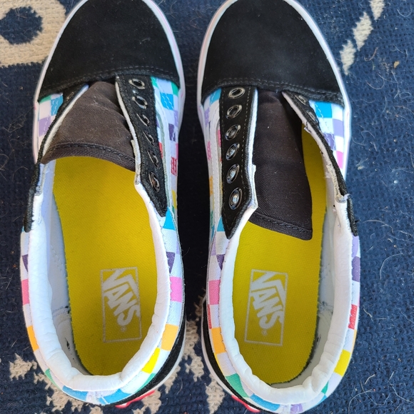 COPY - Vans Pride Multi Color Chekered Suede Lace Up Kids Sneakers Size 3 - Picture 10 of 11